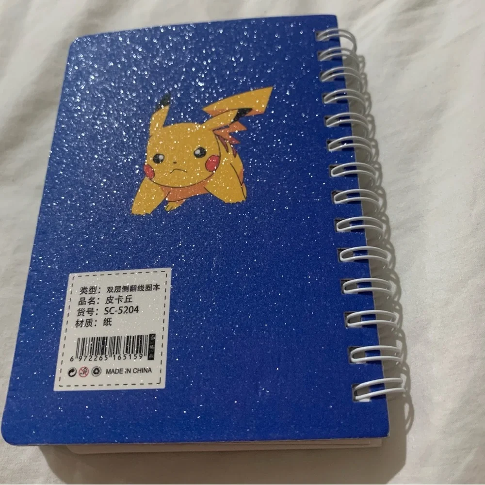 Blue Pokemon Pikachu Glitter Mini Spiral Notebook